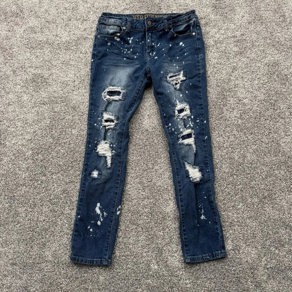 VIP Other - VIP Jeans Distressed Ripped Edgy Dark Wash Bleached Streetwear